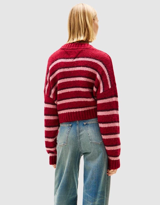 Tommy Jeans - Badge Stripe Fluffy Cardigan