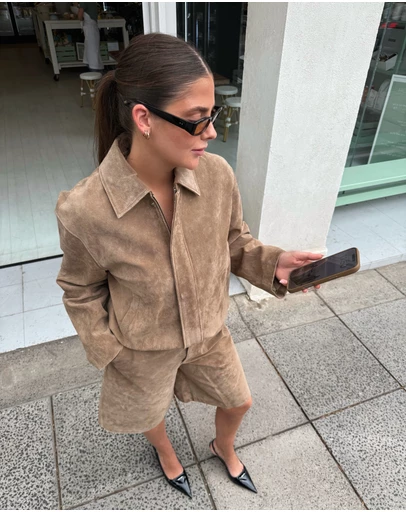 ENA PELLY - Ana Suede Bomber Jacket