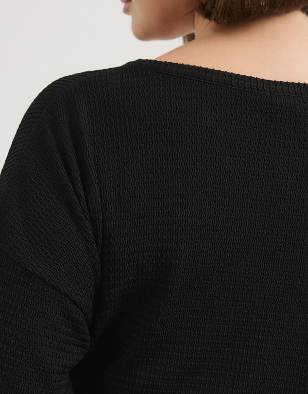 Atmos&Here Curvy - Monica Textured Tie T-Shirt