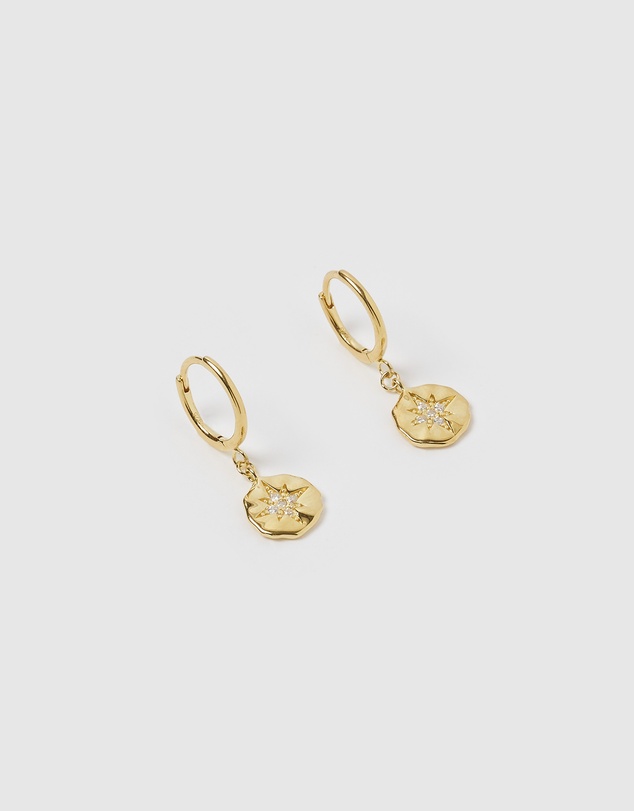 Arms Of Eve - Estrella Gold & Zircon Hoop Huggies