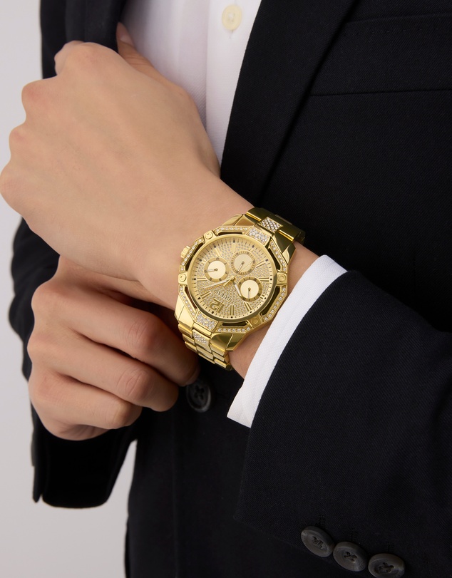 GUESS - Guess Regal  Men's Gold Tone Multi-function Watch