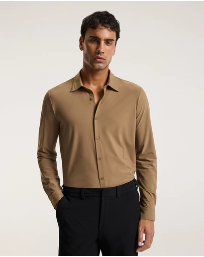 Calibre - Performance Long Sleeve Shirt Camel