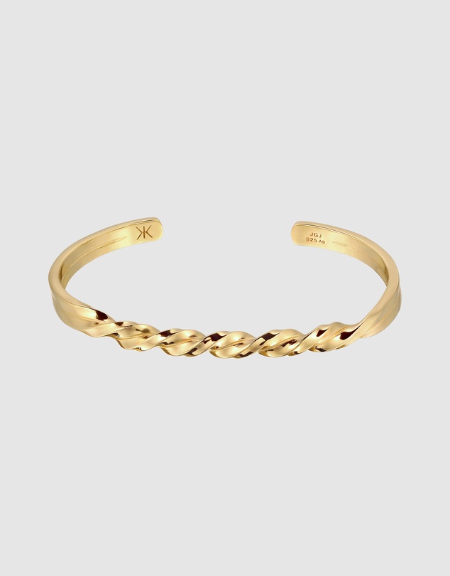 Kuzzoi - ICONIC EXCLUSIVE - Twisted Cuff Bracelet in Gold-Plated 925 Sterling Silver