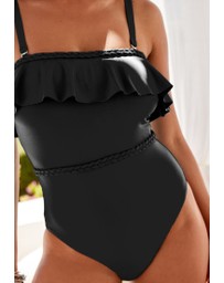 NEXT - Plaited Bandeau Tummy Control Swimsuit