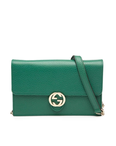 Pre-Loved by Azura Reborn - Pre-Loved Interlocking G Dollar Calfskin Wallet on Chain