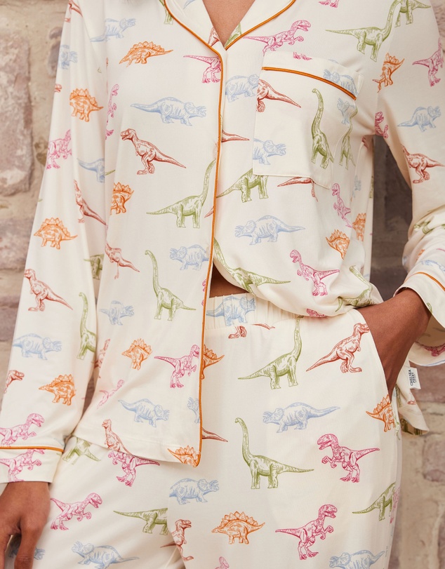 Chelsea Peers - Dinosaur Print Long Pyjama Set