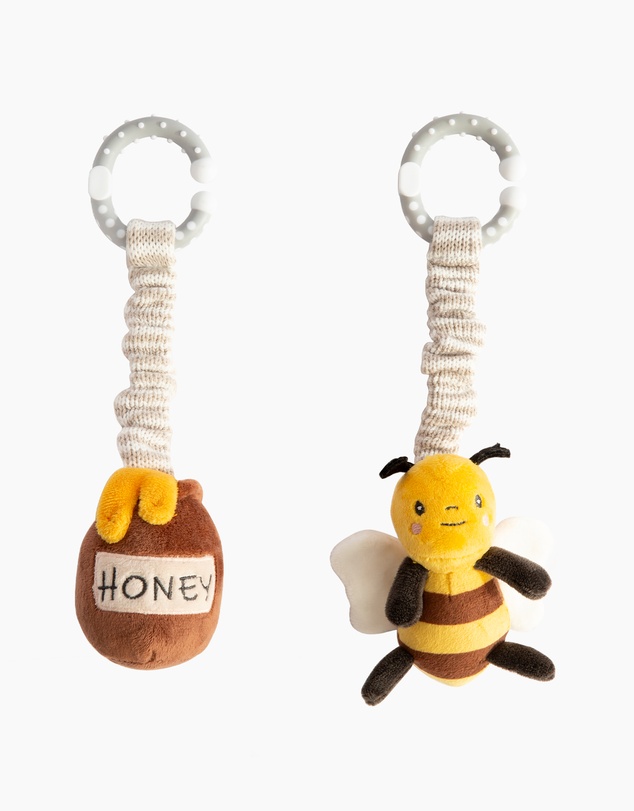 Living Textiles - 2 Pack Stroller Toys - Bee & Honey Pot