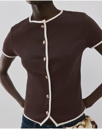 M.N.G - Buttoned Cotton T-Shirt