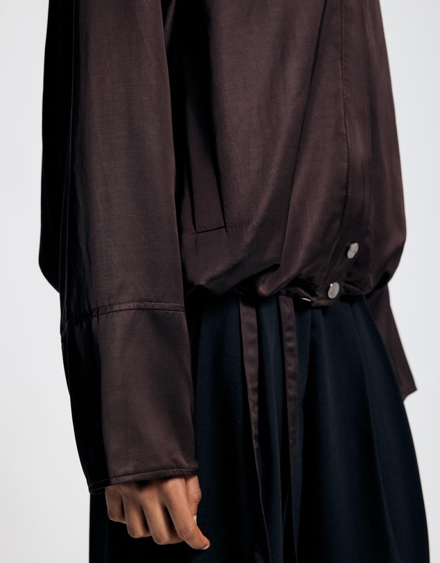 Lover - Sienna Satin Funnel Neck Bomber Jacket