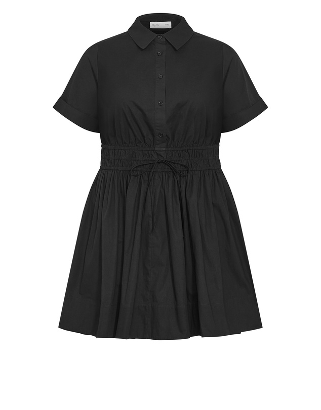 City Chic - Plus size Lana Mini Shirt Dress - black