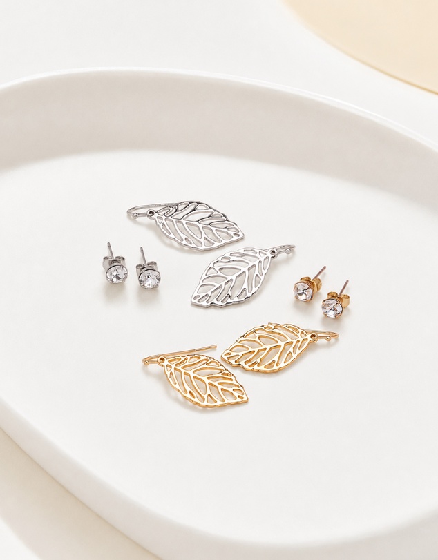 Mestige - Flourish Earrings Set - 18K Gold Plated