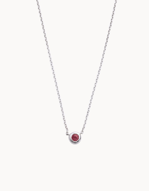 Kirstin Ash - Petite Birthstone Necklace July Ruby
