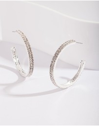 Lovisa - Double Row Diamante Hoop Earrings