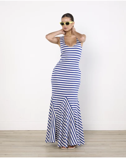 Cirkular - Pre-Loved - Luuda Striped Jersey Maxi dress