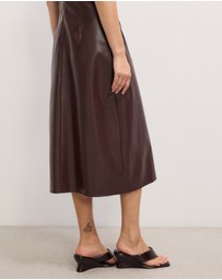The Fated - Cam Faux Leather Midi Dress