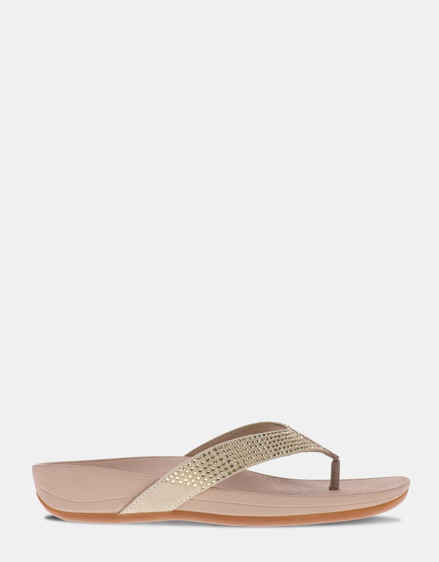 Mia Vita - Allora Toe Post Sandal - Champagne Rhinestone