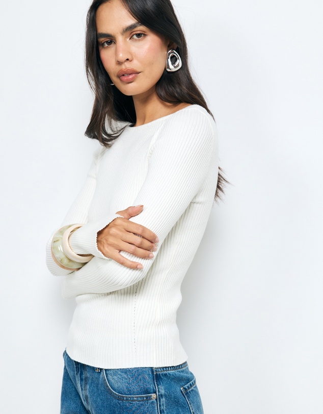 AERE - Eden Cashmere Blend Boat Neck Top