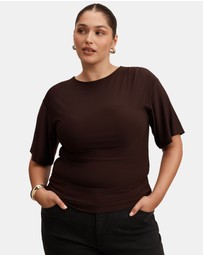 Forever New Curve - Blake Curve Asymmetrical Drape Top