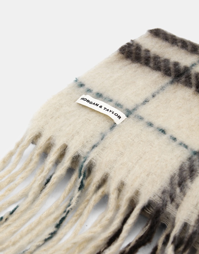 Morgan & Taylor - Hallie Scarf in Beige & Brown Check