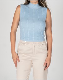 Lydan The Label - Cable Knit Turtleneck Top