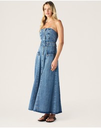 MOS The Label - Aveline Denim Strapless Dress