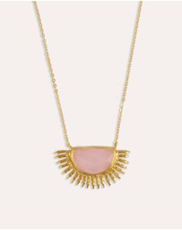 Ottoman Hands - Sunrise Rose Quartz Pendant Necklace