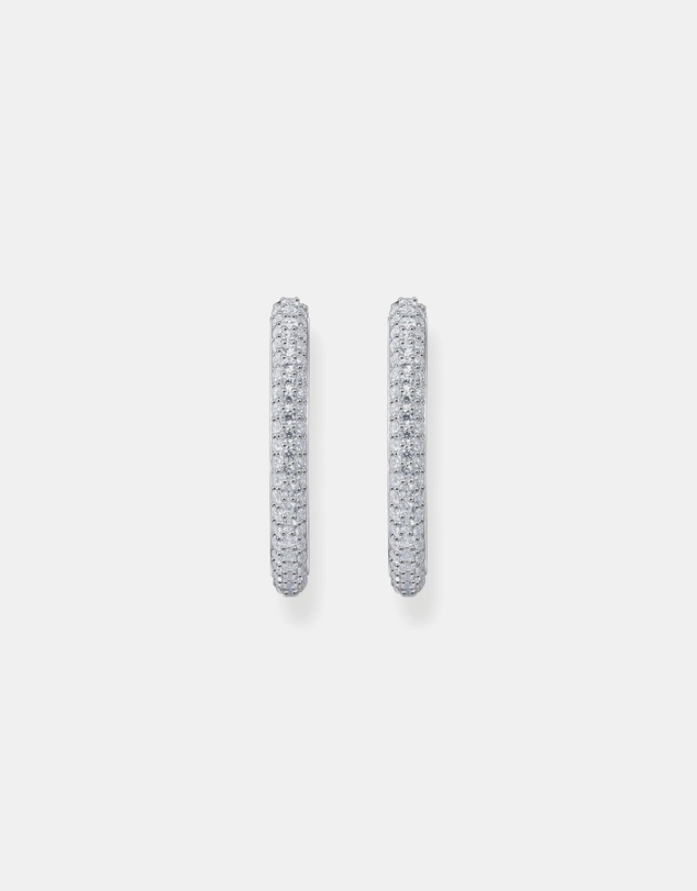 THOMAS SABO - Large thin hoop earrings with white zirconia