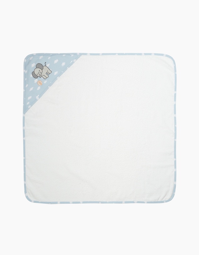 Living Textiles - Organic Hooded Towel - Elephant Playtime