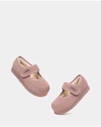 EVERAU - Australian Shepherd Ugg Millie Kids Cow Suede Upper Loafer Oxfords Flats