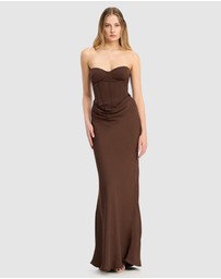 ROTATE - Satin Corset Maxi Dress