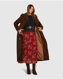 Belle & Bloom - Command Wool Blend Double Breast Maxi Coat