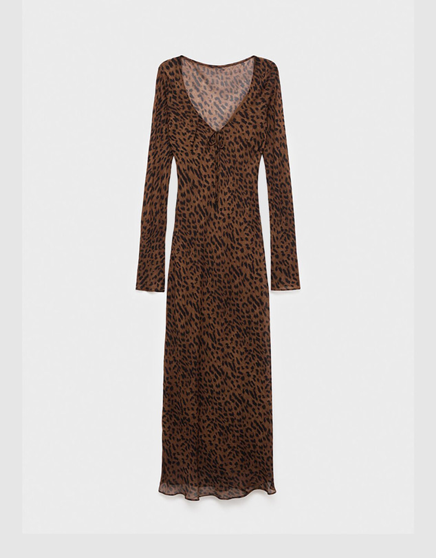M.N.G - Long-Sleeved Leopard-Print Dress