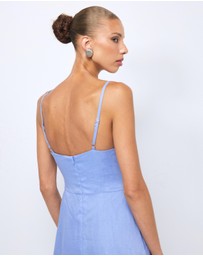 AERE - Gabriella Linen Midi Dress