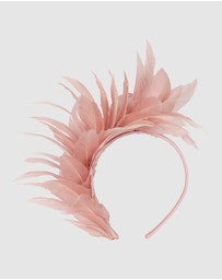 Max Alexander - Modern Dusty Pink Racing Fascinator