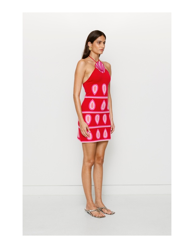 The Wolf Gang - Concha Halter Mini Dress - Cherry