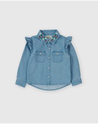 Goldie + Ace - Wild Strawberry Chambray Shirt - Babies-Kids