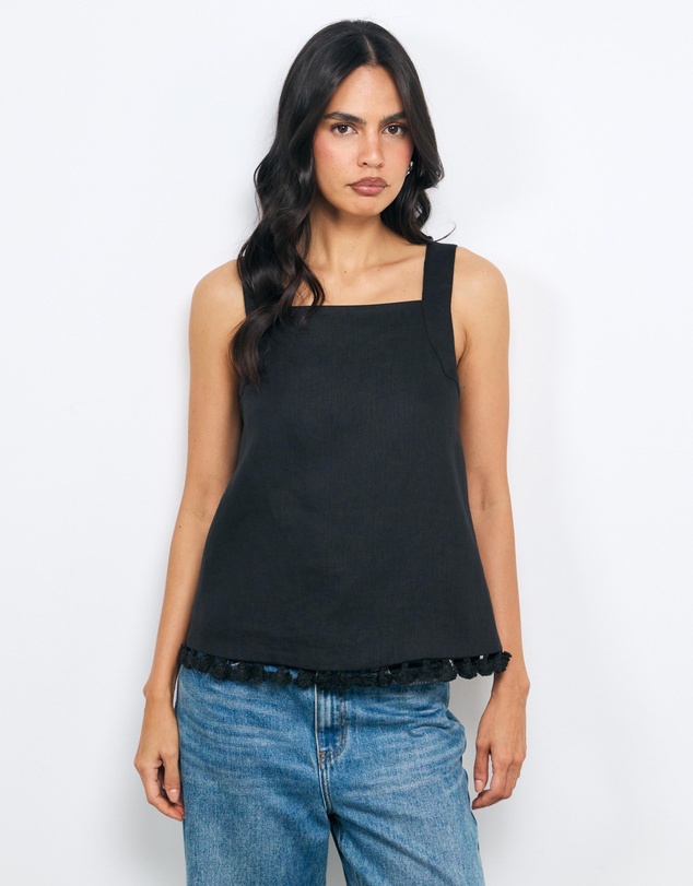 AERE - Lilia Linen Tassel Top