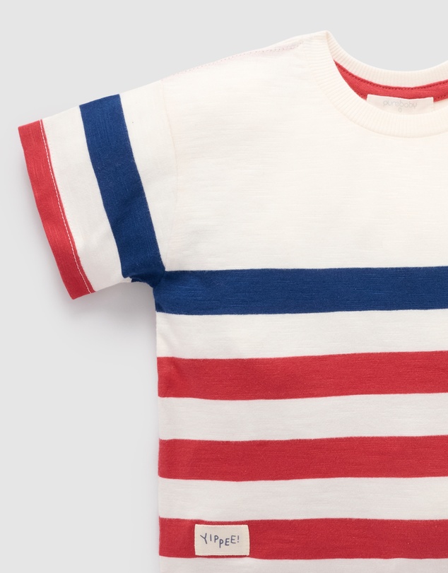 Purebaby - Striped Oversized Tee -Kids-Babies