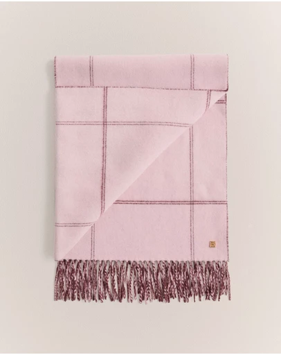 Trenery - Wool Check Reversible Scarf in Light Blush
