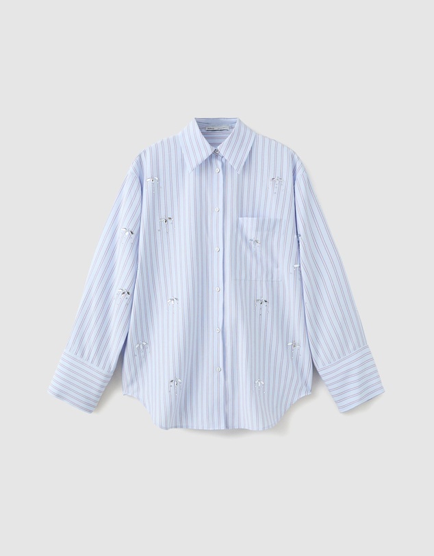 M.N.G - Striped Shirt With Rhinestone Detail