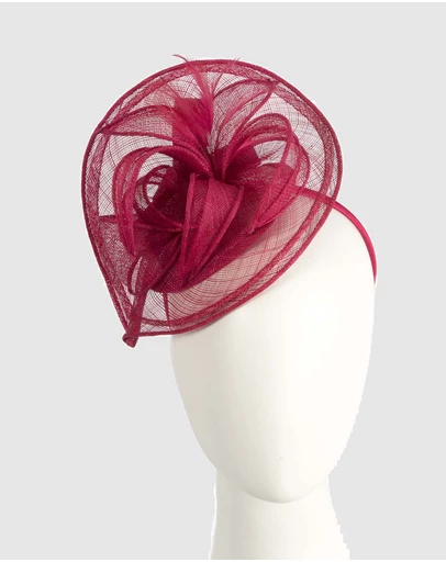 Max Alexander - Red Sinamay Racing Fascinator