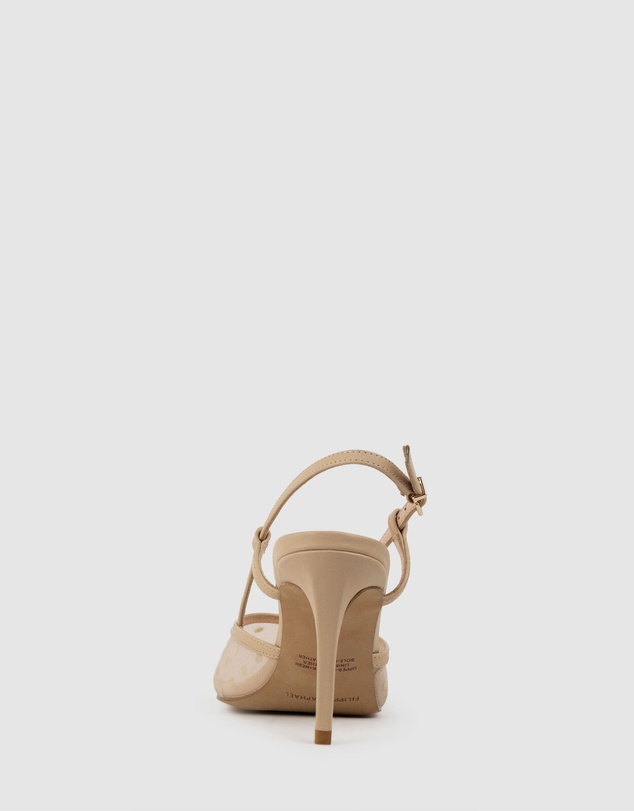 Edward Meller - ALECIA85 Dot Mesh Posted Slingback