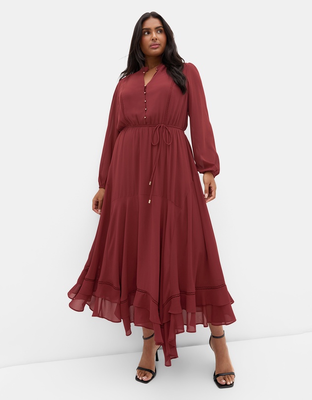 City Chic - Yasmine Long Sleeve Maxi Dress