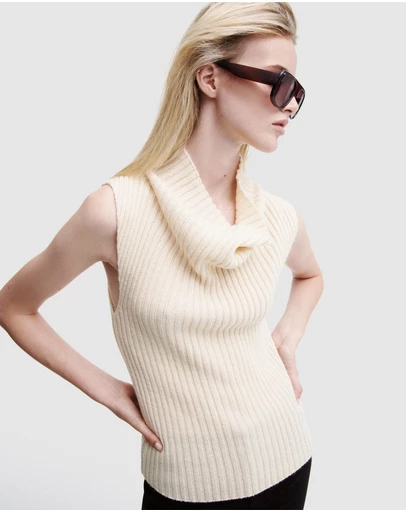 M.N.G - Turtleneck Ribbed Vest