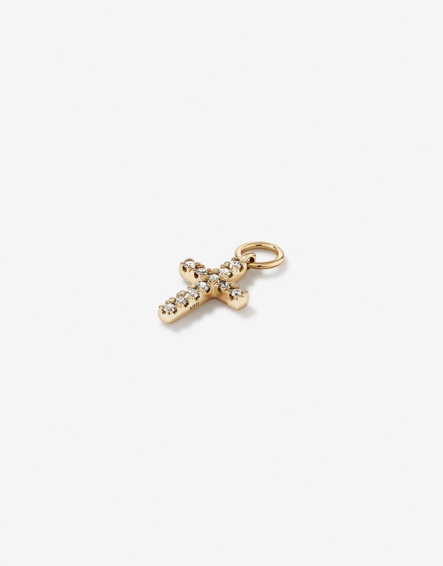 Michael Hill - Cross Single Ear Charm with 0.04 Carat TW of Diamonds in 10kt Yellow Gold