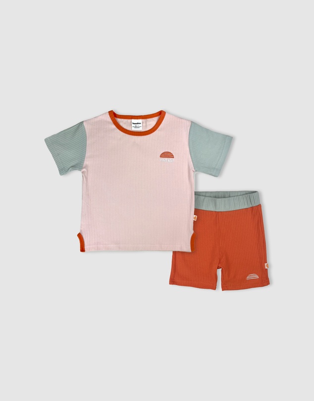 Banabae - Rad Kid Organic Cotton Rib Twinset - Hibiscus