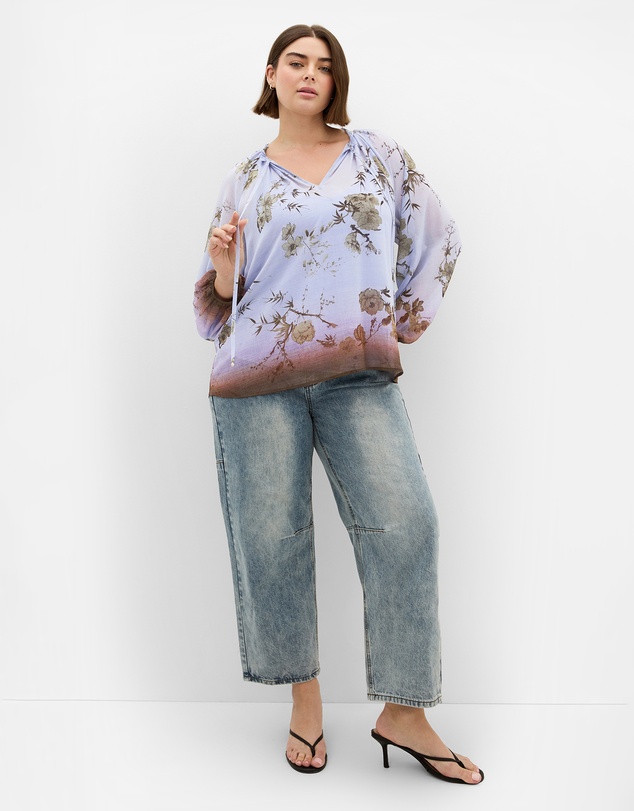 City Chic - Love Border Print Top