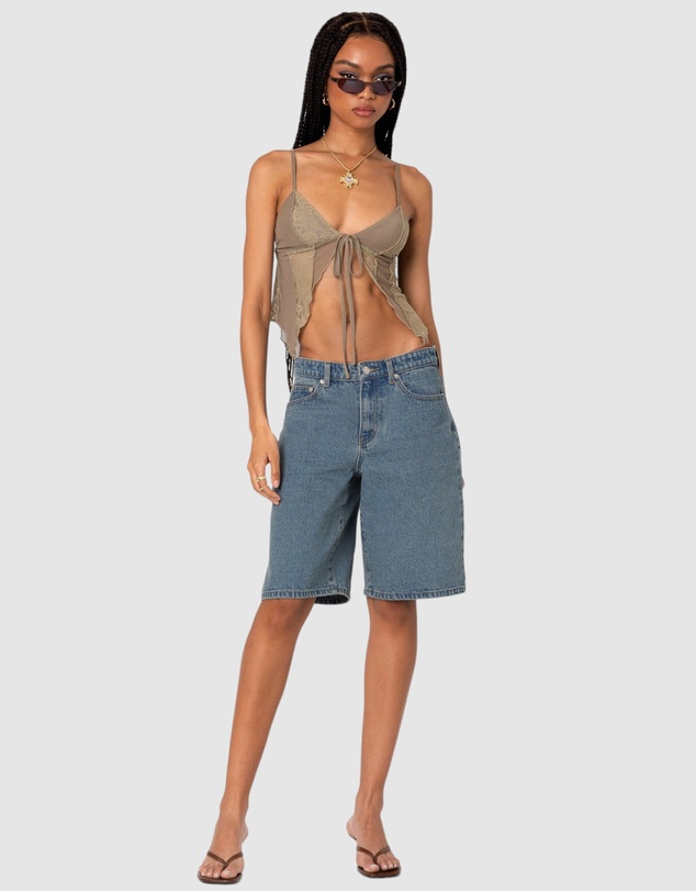 EDIKTED - Patchwork Lacey Mesh Top