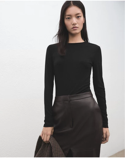 M.N.G - Round-Neck Long-Sleeved T-Shirt