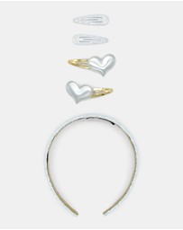 Morgan & Taylor - Holly Kids Hair Clip Set in Sparkling Grey Silver